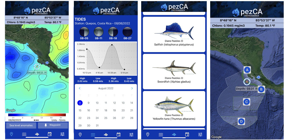 capturas de pantalla de la app de pesca pezca